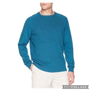 NWOT Cutter & Buck Men's Blue Lakemont Mixed Stitch Crew Long Sleeve Sweater 1XL